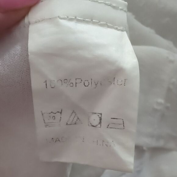 Cream Ruffled Short Sleeve Blouse with Relaxed Fit - Picture 6 of 6